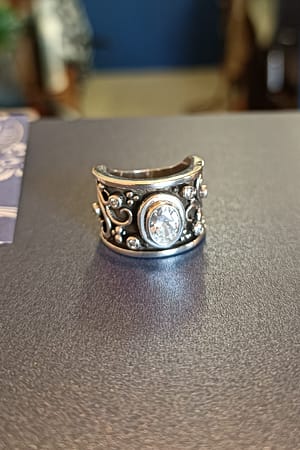 Bella White Filigree Ring
