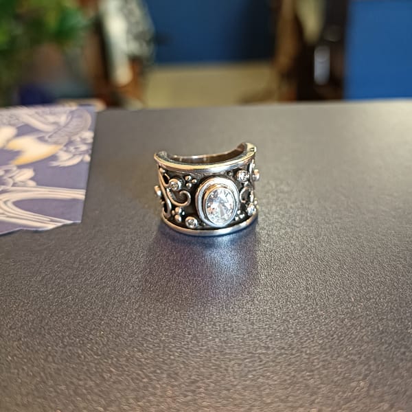 Bella White Filigree Ring