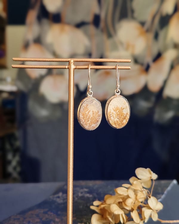 Brown Leaf Jasper Earring