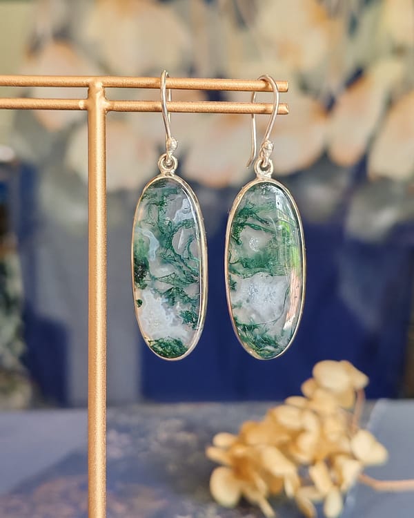 Moss Agate Earring Large - Image 2