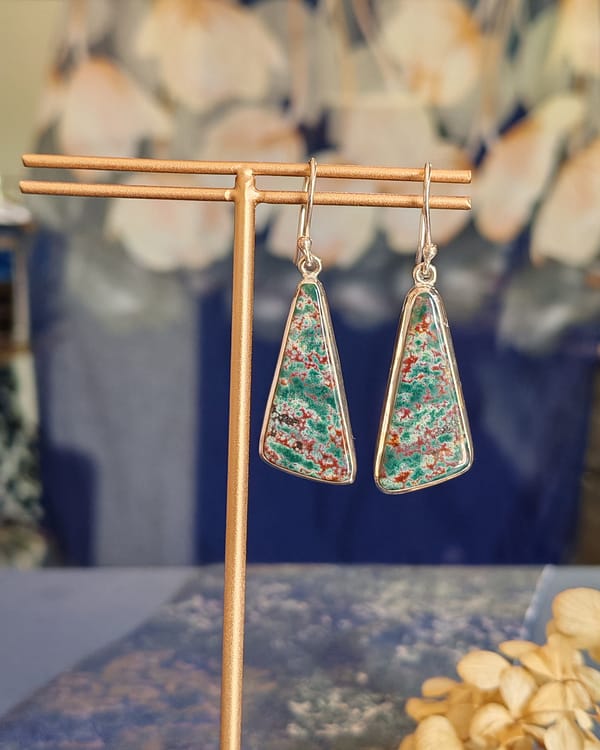 Blood Stone Earring Triangular