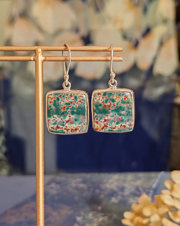 Blood Stone Earring Square