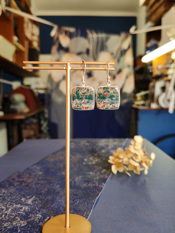 Blood Stone Earring Square - Image 2