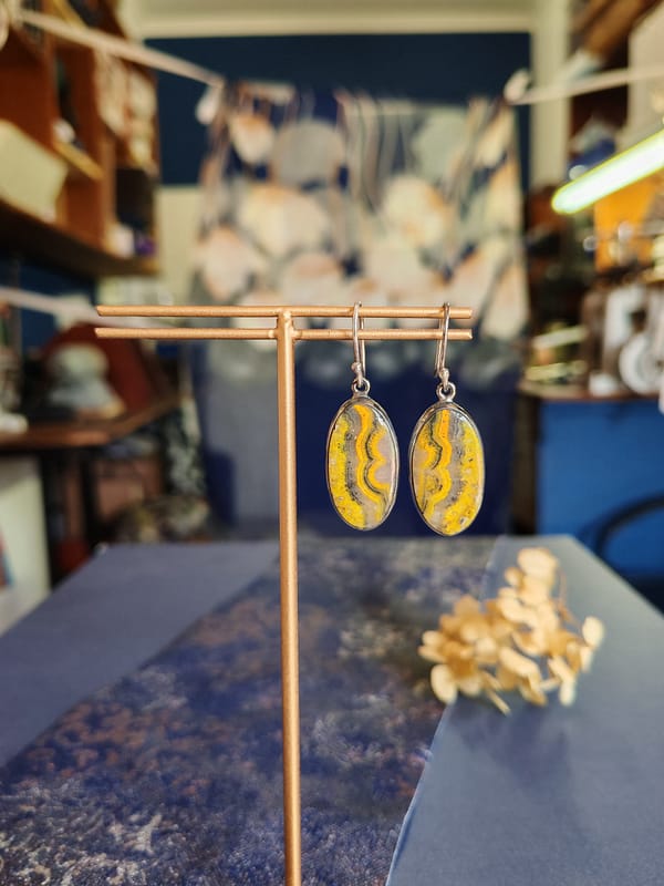 Bumble Bee Jasper Earring Oval - Image 2